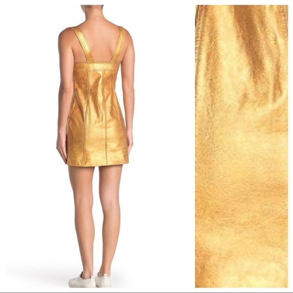 NWT. Free People Goldie Leather Mini Dress Size 2. - Picture 2 of 9